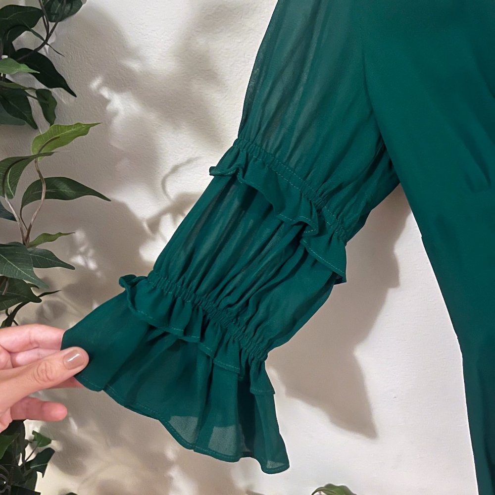 Reformation Laurelei Dress in Emerald Size 4 - Picture 6 of 7